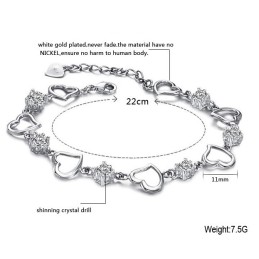 Zuverlässige Qualität Weibliche Elegante Platin Beschichtung Titan Armband Mit Lila Diamant