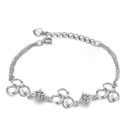 Hochwertiges Damen-Titanarmband Mit Platinbeschichtung Und Violettem Kristall