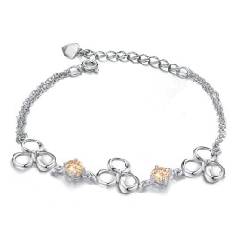 Hochwertiges Damen-Titanarmband Mit Platinbeschichtung Und Violettem Kristall
