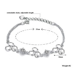 Hochwertiges Damen-Titanarmband Mit Platinbeschichtung Und Violettem Kristall