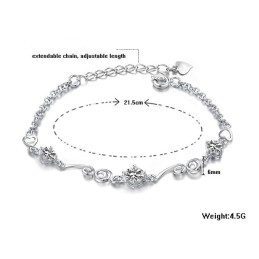 Hochwertiges Weibliches Lila Platiniertes Titanarmband Mit Diamant