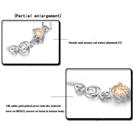 Hochwertiges Weibliches Lila Platiniertes Titanarmband Mit Diamant