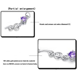 Hochwertiges Weibliches Lila Platiniertes Titanarmband Mit Diamant