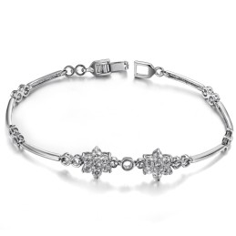Die Königin Der Qualität Weibliche Pflaumenblütenform Platiniertes Titanarmband Mit Diamant
