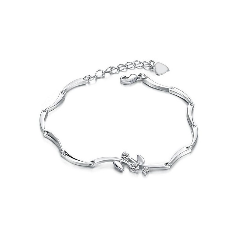 Zuverlässiges Qualitäts-Titanarmband Mit Platinbeschichtung Für Damen Mit Strass Zuverlässiges Qualitäts-Titanarmband Mit Platinbeschichtung Für Damen Mit Strass