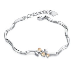 Zuverlässiges Qualitäts-Titanarmband Mit Platinbeschichtung Für Damen Mit Strass