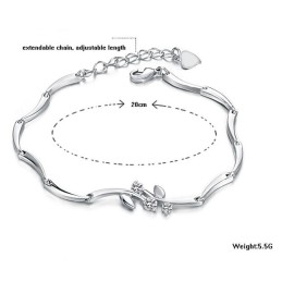 Zuverlässiges Qualitäts-Titanarmband Mit Platinbeschichtung Für Damen Mit Strass