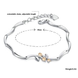 Zuverlässiges Qualitäts-Titanarmband Mit Platinbeschichtung Für Damen Mit Strass