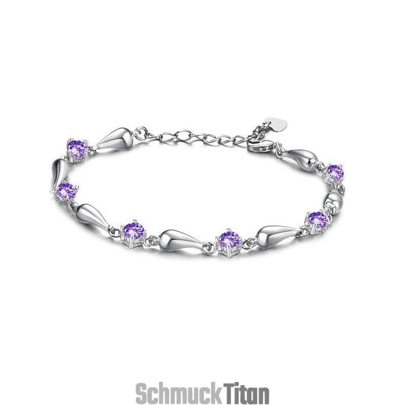 Langlebig Im Einsatz Weibliches Lila -Titan-Armband Mit Diamant