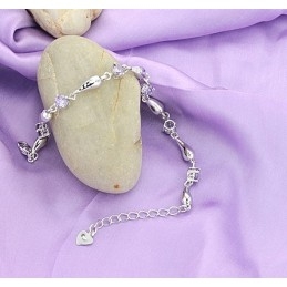 Langlebig Im Einsatz Weibliches Lila -Titan-Armband Mit Diamant