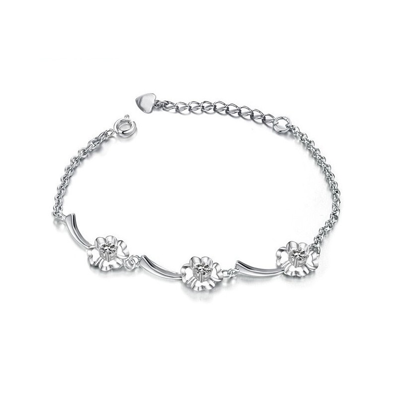 Zuverlässige Leistung Weibliche Kleeblatt Form Platin Überzogen Titan Armband Mit Diamant Zuverlässige Leistung Weibliche Kleeblatt Form Platin Überzogen Titan Armband Mit Diamant