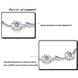 Zuverlässige Leistung Weibliche Kleeblatt Form Platin Überzogen Titan Armband Mit Diamant