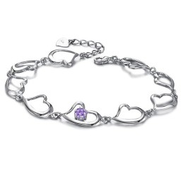 Hochwertiges Weibliches Sweetheart-Armband Aus Platiniertem Titan Mit Diamant