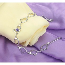 Hochwertiges Weibliches Sweetheart-Armband Aus Platiniertem Titan Mit Diamant