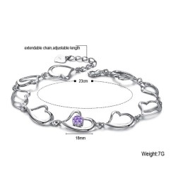 Hochwertiges Weibliches Sweetheart-Armband Aus Platiniertem Titan Mit Diamant
