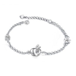 Zuverlässiger Ruf Weibliches Hohles Platin-Plattierungs-Titanarmband Mit Strass