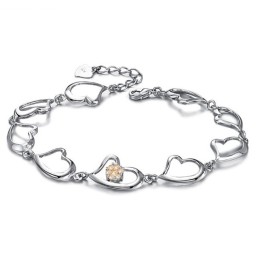 Weltweit Bekanntes Platiniertes Titanarmband Für Damen Mit Strass