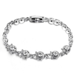 Qualität Und Quantität Gesichert Weibliche Kleeblatt Form Platin Platinierung Titan Armband