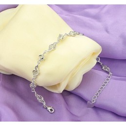 Hochwertiges Weibliches Hohles Platin-Titan-Armband Mit Strass