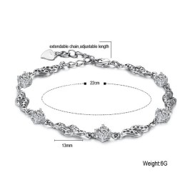 Hochwertiges Weibliches Hohles Platin-Titan-Armband Mit Strass