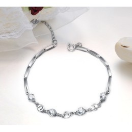 Die Königin Der Qualität Weibliche Platin Beschichtung Titan Armband Mit Strass
