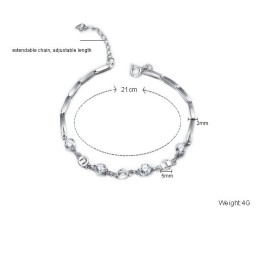 Die Königin Der Qualität Weibliche Platin Beschichtung Titan Armband Mit Strass