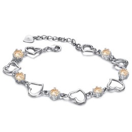 Die Königin Der Qualität Weibliches Sweetheart Platiniertes Titanarmband Mit Diamant