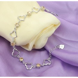 Die Königin Der Qualität Weibliches Sweetheart Platiniertes Titanarmband Mit Diamant