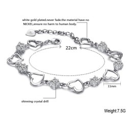 Die Königin Der Qualität Weibliches Sweetheart Platiniertes Titanarmband Mit Diamant