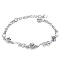 Stabile Qualität Weibliche Platin Beschichtung Titan Armband Mit Strass