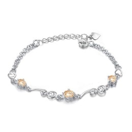 Stabile Qualität Weibliche Platin Beschichtung Titan Armband Mit Strass