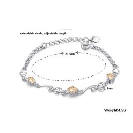 Stabile Qualität Weibliche Platin Beschichtung Titan Armband Mit Strass