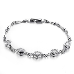Hochwertiges Damen-Titanarmband Mit Platinbeschichtung Und Diamant