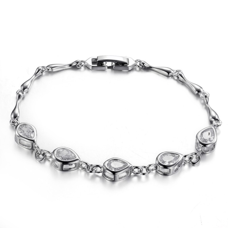 Hochwertiges Damen-Titanarmband Mit Platinbeschichtung Und Diamant Hochwertiges Damen-Titanarmband Mit Platinbeschichtung Und Diamant
