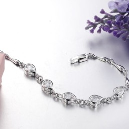 Hochwertiges Damen-Titanarmband Mit Platinbeschichtung Und Diamant