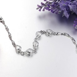 Hochwertiges Damen-Titanarmband Mit Platinbeschichtung Und Diamant