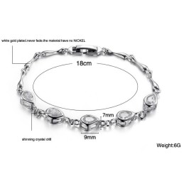 Hochwertiges Damen-Titanarmband Mit Platinbeschichtung Und Diamant