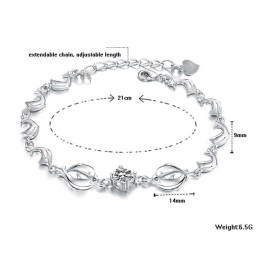 Langlebig Im Gebrauch Weibliches Delphin-Form-Platin-Titan-Armband Mit Diamant