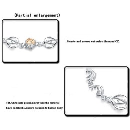 Langlebig Im Gebrauch Weibliches Delphin-Form-Platin-Titan-Armband Mit Diamant