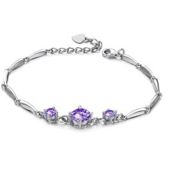 Stabile Qualität Weibliche Lila Platin Beschichtung Titan Armband Mit Diamant