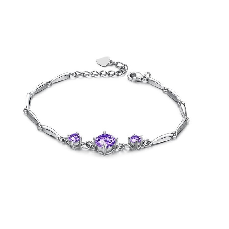 Stabile Qualität Weibliche Lila Platin Beschichtung Titan Armband Mit Diamant Stabile Qualität Weibliche Lila Platin Beschichtung Titan Armband Mit Diamant