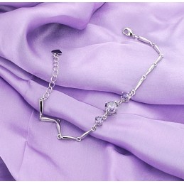 Stabile Qualität Weibliche Lila Platin Beschichtung Titan Armband Mit Diamant