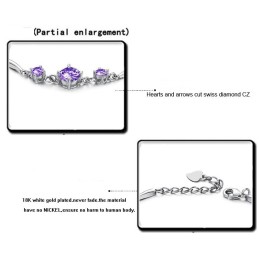 Stabile Qualität Weibliche Lila Platin Beschichtung Titan Armband Mit Diamant