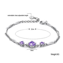 Stabile Qualität Weibliche Lila Platin Beschichtung Titan Armband Mit Diamant