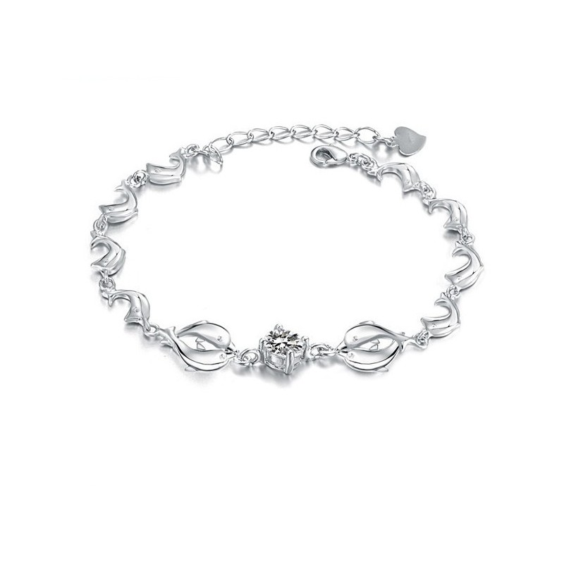 Zuverlässige Qualität Weibliche Delphin Form Platin Überzogene Titan Armband Mit Diamant Zuverlässige Qualität Weibliche Delphin Form Platin Überzogene Titan Armband Mit Diamant