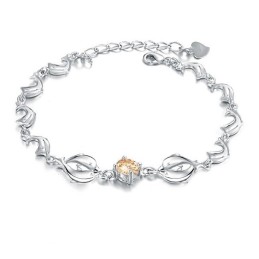 Zuverlässige Qualität Weibliche Delphin Form Platin Überzogene Titan Armband Mit Diamant
