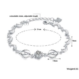 Zuverlässige Qualität Weibliche Delphin Form Platin Überzogene Titan Armband Mit Diamant
