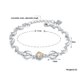 Zuverlässige Qualität Weibliche Delphin Form Platin Überzogene Titan Armband Mit Diamant