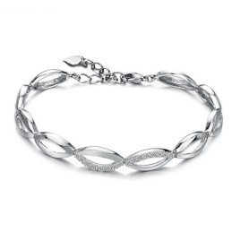 Die Königin Der Qualität Damen Platiniertes Titanarmband Mit Diamant