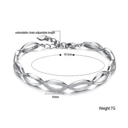 Die Königin Der Qualität Damen Platiniertes Titanarmband Mit Diamant